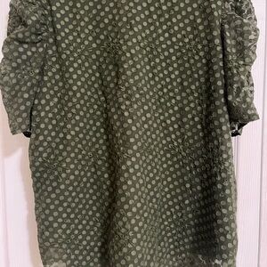 Loft Green Eyelet Shirt